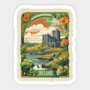 Vintage Travel Ireland Design Sticker